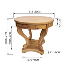 Table à manger ronde de petite taille style ferme avec pieds courbés