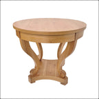 Table à manger ronde de petite taille style ferme avec pieds courbés