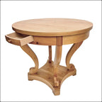 Table à manger ronde de petite taille style ferme avec pieds courbés