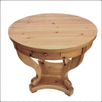 Table à manger ronde de petite taille style ferme avec pieds courbés