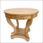 Table à manger ronde de petite taille style ferme avec pieds courbés