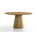 Ensemble table et 2 chaises de salle à manger Yuvi, rond, siège baquet, marron, gris