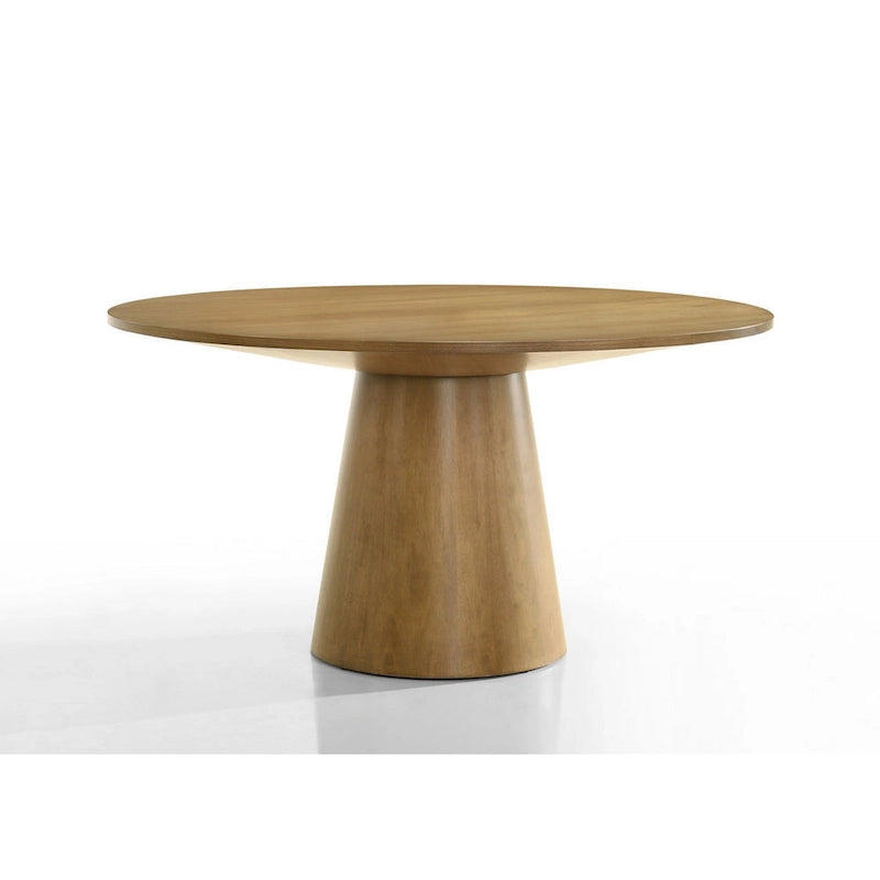 Ensemble table et 2 chaises de salle à manger Yuvi, rond, siège baquet, marron, gris