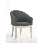 Ensemble table et 2 chaises de salle à manger Yuvi, rond, siège baquet, marron, gris