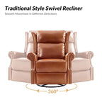 Fauteuil inclinable, pivotant et coulissant manuel Viviana en cuir véritable, lot de 2 par