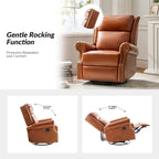 Fauteuil inclinable, pivotant et coulissant manuel Viviana en cuir véritable, lot de 2 par