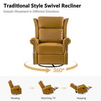 Fauteuil inclinable, pivotant et coulissant manuel Viviana en cuir véritable, lot de 2 par