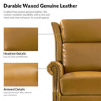 Fauteuil inclinable, pivotant et coulissant manuel Viviana en cuir véritable, lot de 2 par
