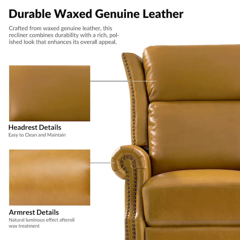 Fauteuil inclinable, pivotant et coulissant manuel Viviana en cuir véritable, lot de 2 par