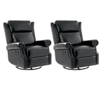 Fauteuil inclinable, pivotant et coulissant manuel Viviana en cuir véritable, lot de 2 par