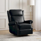Fauteuil inclinable, pivotant et coulissant manuel Viviana en cuir véritable, lot de 2 par