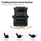 Fauteuil inclinable, pivotant et coulissant manuel Viviana en cuir véritable, lot de 2 par