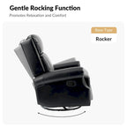 Fauteuil inclinable, pivotant et coulissant manuel Viviana en cuir véritable, lot de 2 par