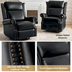 Fauteuil inclinable, pivotant et coulissant manuel Viviana en cuir véritable, lot de 2 par