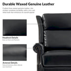Fauteuil inclinable, pivotant et coulissant manuel Viviana en cuir véritable, lot de 2 par