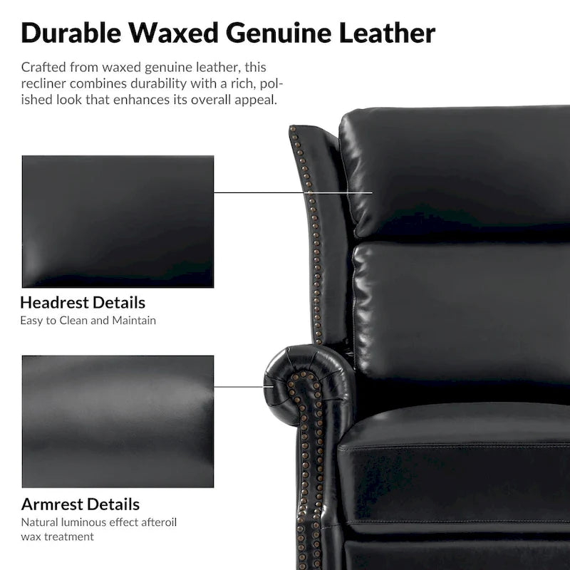 Fauteuil inclinable, pivotant et coulissant manuel Viviana en cuir véritable, lot de 2 par