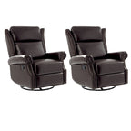 Fauteuil inclinable, pivotant et coulissant manuel Viviana en cuir véritable, lot de 2 par