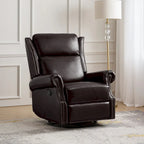 Fauteuil inclinable, pivotant et coulissant manuel Viviana en cuir véritable, lot de 2 par