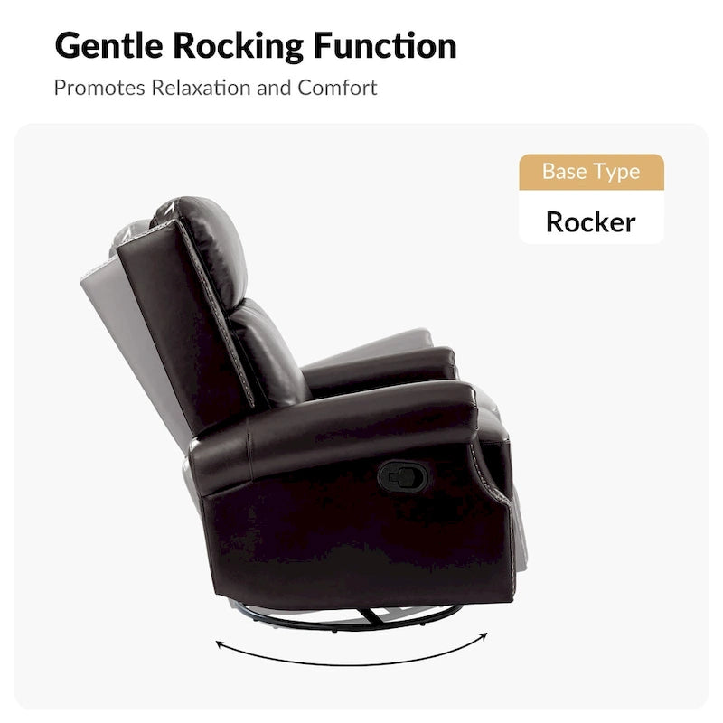 Fauteuil inclinable, pivotant et coulissant manuel Viviana en cuir véritable, lot de 2 par