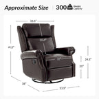 Fauteuil inclinable, pivotant et coulissant manuel Viviana en cuir véritable, lot de 2 par