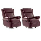 Fauteuil inclinable, pivotant et coulissant manuel Viviana en cuir véritable, lot de 2 par
