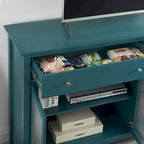 Meuble TV, buffet de rangement, bahut avec porte vitrée et étagères réglables