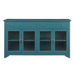 Meuble TV, buffet de rangement, bahut avec porte vitrée et étagères réglables