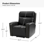 Fauteuil inclinable releveur avec massage, chauffage et ports de charge, par