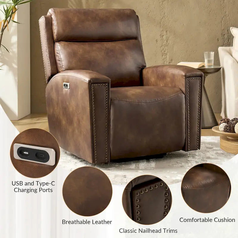 Fauteuil inclinable releveur avec massage, chauffage et ports de charge, par